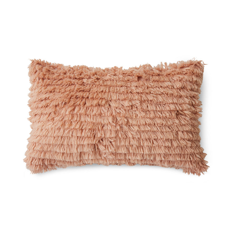 Fluffy woolen pillow - blush